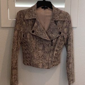 Privy women’s snake skin pattern jacket, size medium